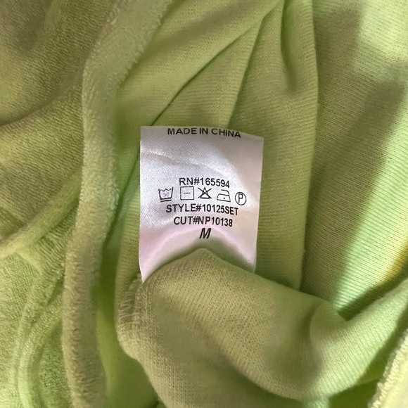 LIME GREEN TERRYCLOTH PANTS READ DESCRIPTION - Picture 3 of 3
